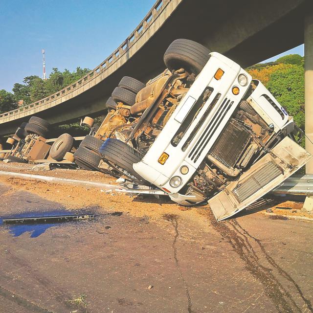 Truck Overturns On M7 Onramp Southlands Sun